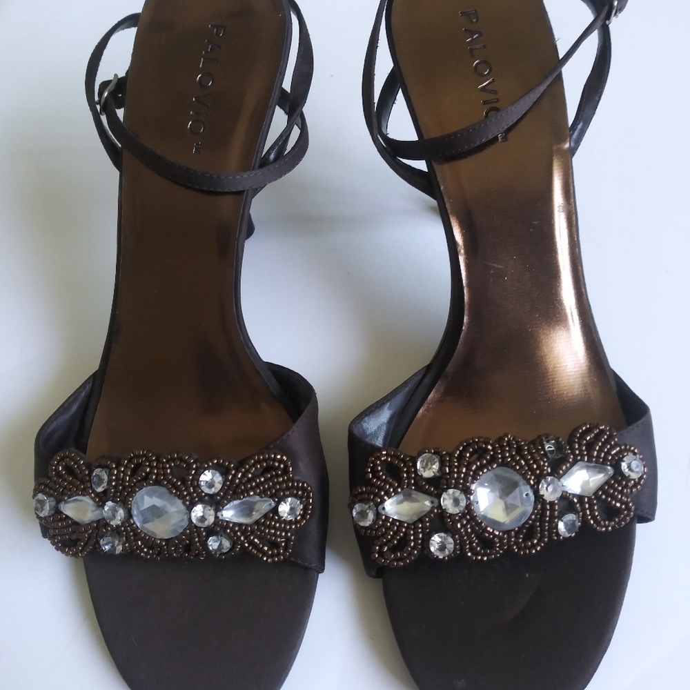 Palovio Brown Ankle Strapped heels